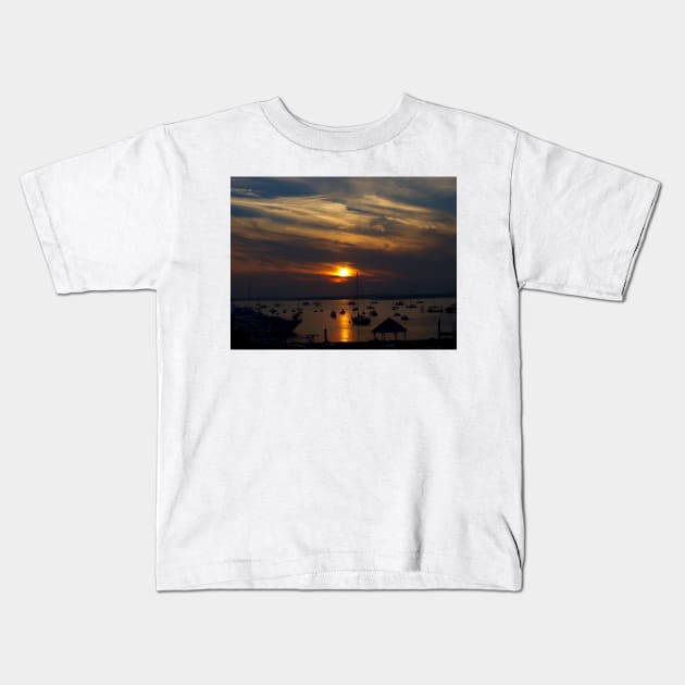 Watch Hill Sunset Kids T-Shirt by Silvalization